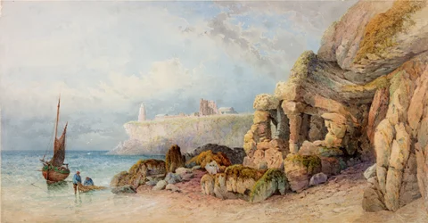Tynemouth Priory und Leuchtturm von Norden